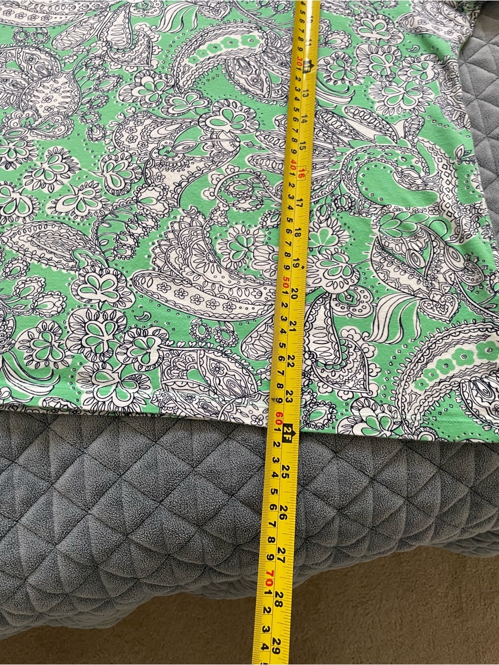 Talbots Green Paisley Short Sleeve Women’s Top xl - Picture 7 of 7